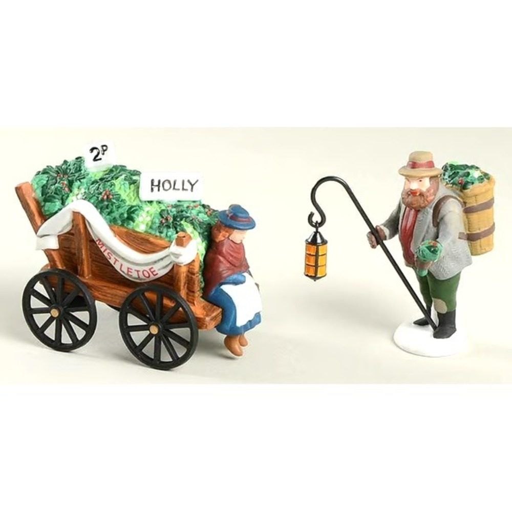 DEPT 56 HERITAGE VILLAGE‎ COLLECTION CHELSEA MARKET MISTLETOE MONGER & CART